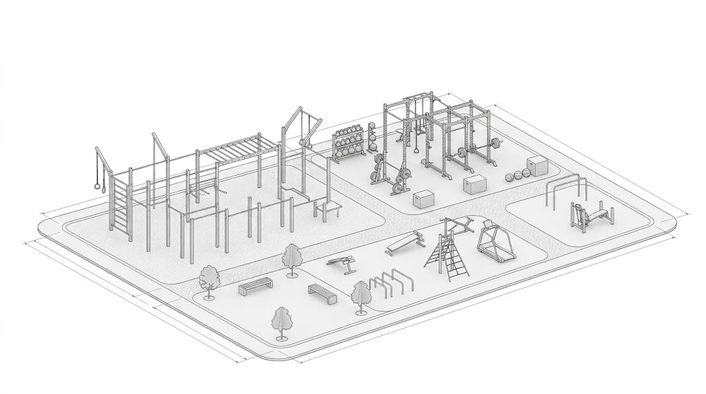 Anatomía de un buen parque deportivo: layout, flujo y zonificación